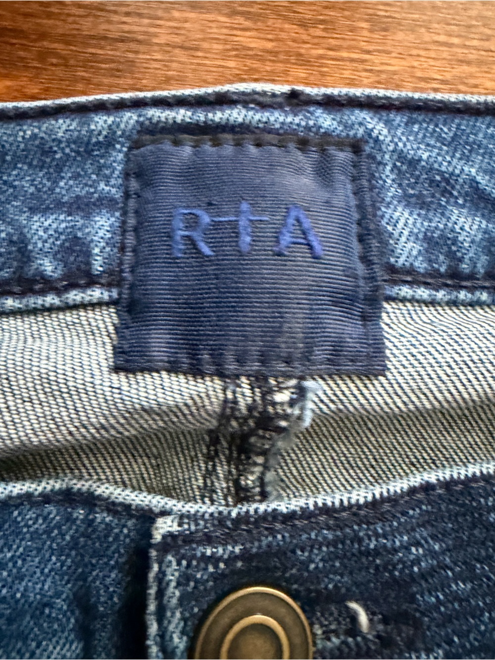 RtA Women's Distressed Denim Skinny Jeans Button Fly Blue Wash Size 27 (fits 30) - Picture 4 of 11